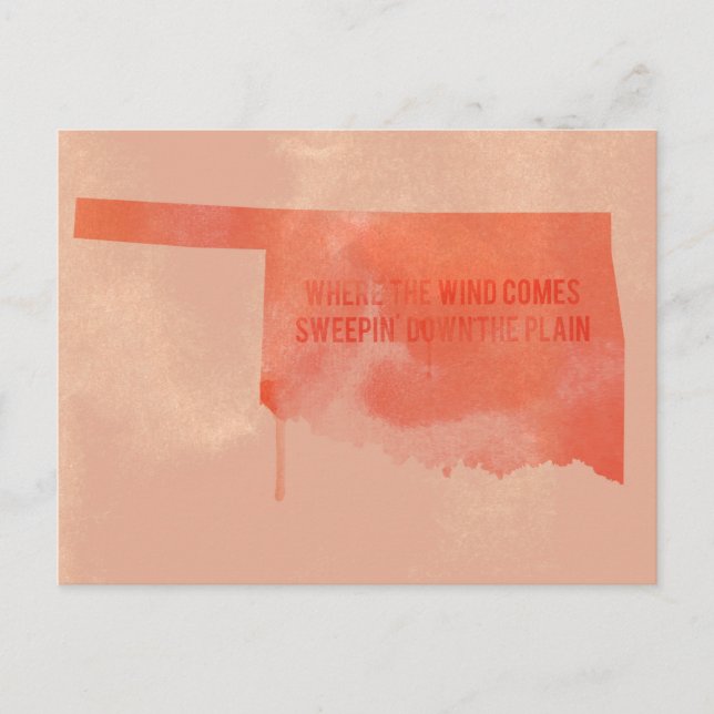 OKLAHOMA POSTCARD VYKORT (Framsida)