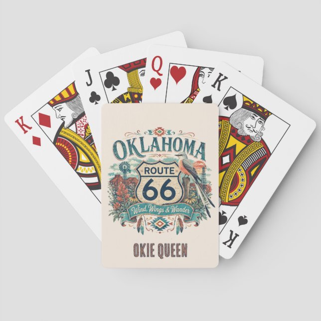 Oklahoma Prairie Boho Rutt 66 Spelkväll Casinokort (Baksidan)