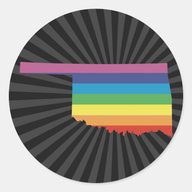 Oklahoma pride. runt klistermärke (Framsida)