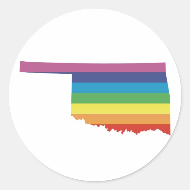 Oklahoma pride. runt klistermärke (Framsida)
