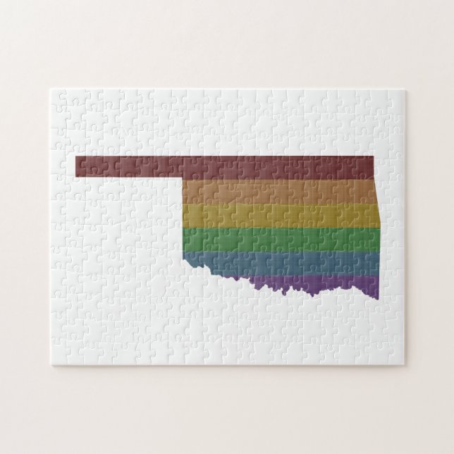 Oklahoma Rainbow Gay pride Pussel (Horisontell)