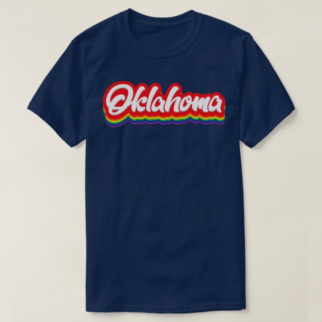 Oklahoma Rainbow-typografi T Shirt (Design framsida)