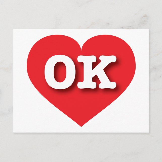 Oklahoma Red Heart - I kärlek OK Vykort (Framsida)