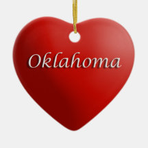Oklahoma Red Heart Keepsaké Ornament