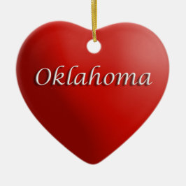 Oklahoma Red Heart Keepsaké Ornament
