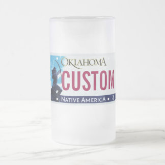 Oklahoma registreringsskyltmugg frostat ölglas