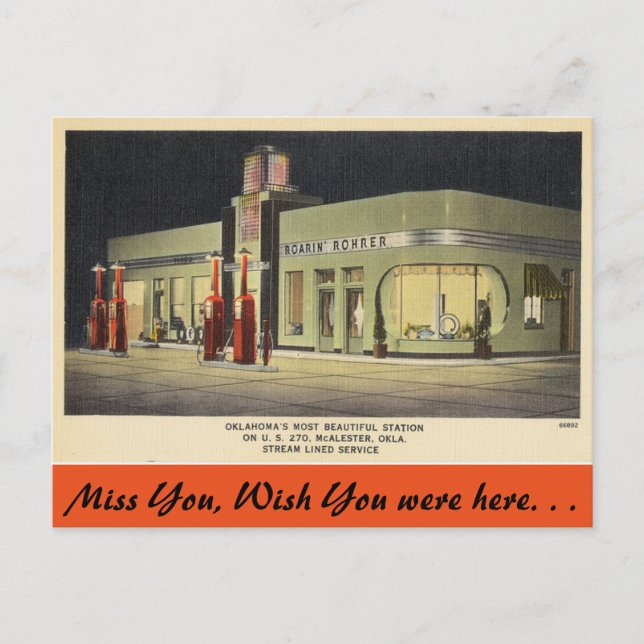 Oklahoma, Roarin Rohrer, McAlester Vykort (Framsida)