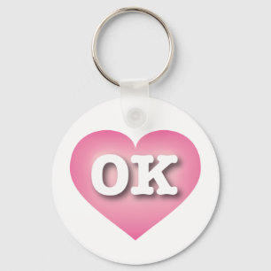 Oklahoma Rosa Fade Heart - I kärlek OK Nyckelring