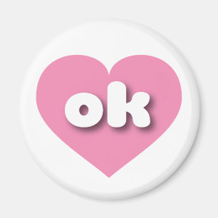 Oklahoma rosa hjärta - I kärlek ok Magnet