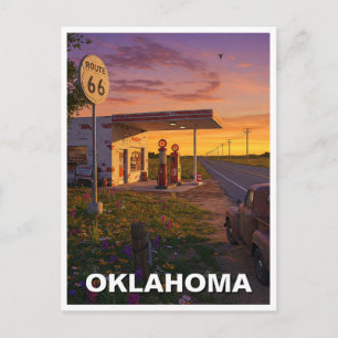 Oklahoma Route 66 Bensinstation Resa Vykort