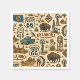 Oklahoma Route 66 Bord Rundup Pappersservett