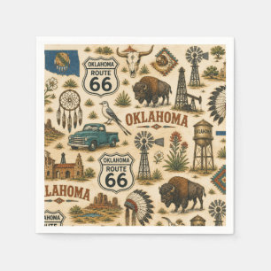 Oklahoma Route 66 Bord Rundup Pappersservett
