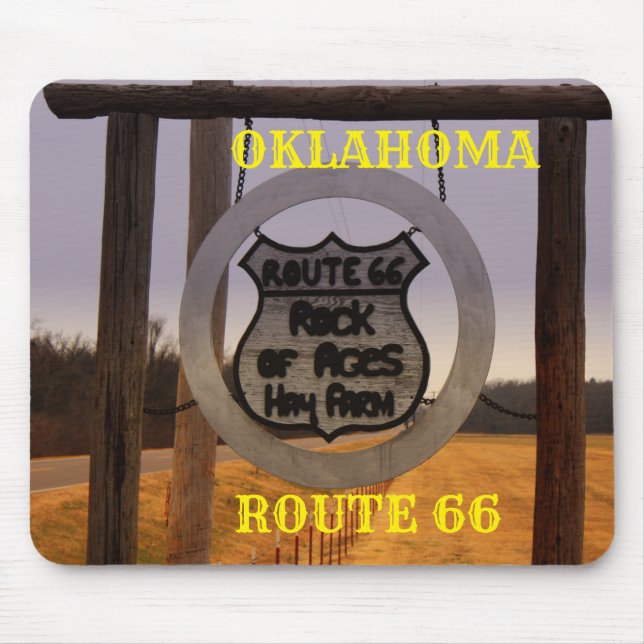 Oklahoma Route 66 Mouse Pad Musmatta (Framsidan)