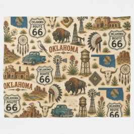 Oklahoma Route 66 Mysig Prairie Fleecefilt