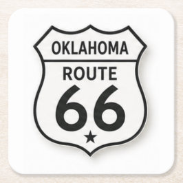 Oklahoma Route 66 Retro White Shield Bricka Underlägg Papper Kvadrat