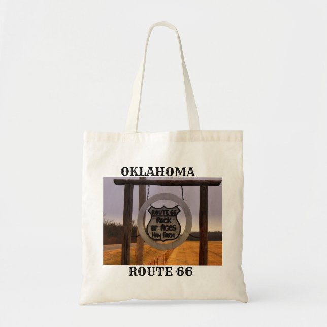 Oklahoma Route 66 Tote Bag Tygkasse (Framsidan)