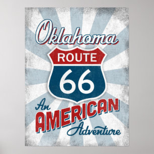 Oklahoma Route 66 Vintage America Poster