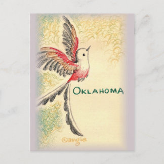 Oklahoma Scissortail Bird Vykort