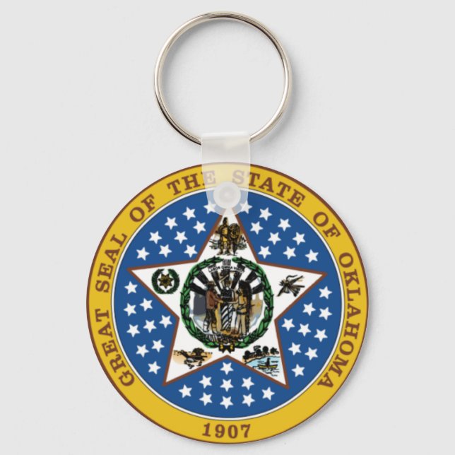 Oklahoma Seal Keychain Nyckelring (Framsida)