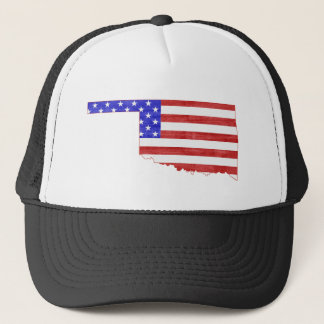 Oklahoma Shaped American Flagga Patriotic Oklahoma Keps