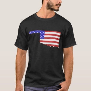 Oklahoma Shaped American Flagga Patriotic Oklahoma T Shirt