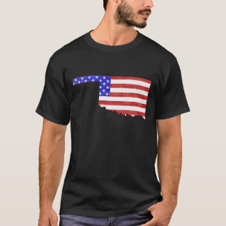 Oklahoma Shaped American Flagga Patriotic Oklahoma T Shirt