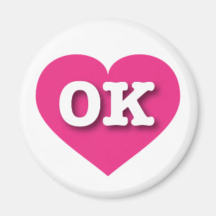 Oklahoma Shock rosa Heart - I kärlek OK Magnet