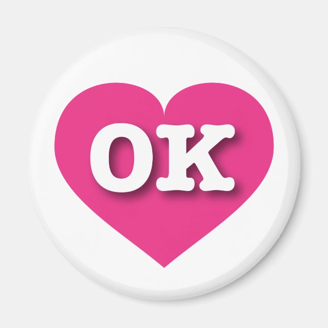 Oklahoma Shock rosa Heart - I kärlek OK Magnet (Framsidan)