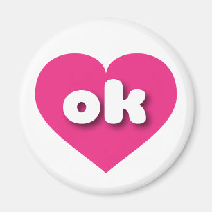 Oklahoma shock rosa hjärta - I kärlek ok Magnet