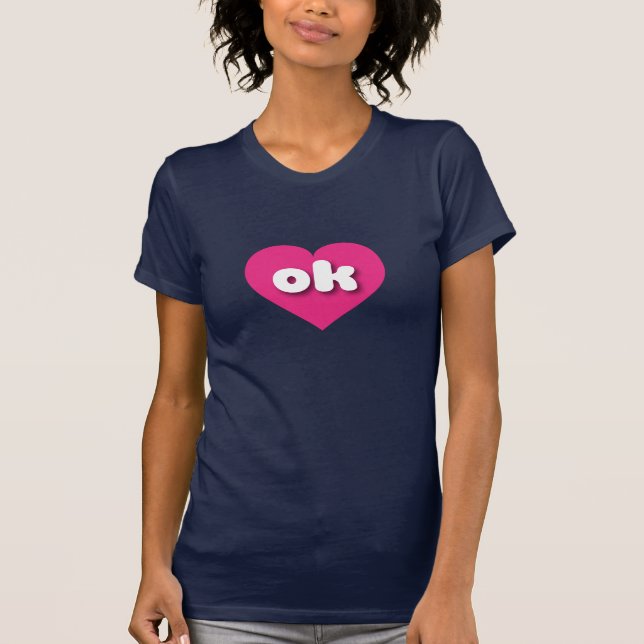 Oklahoma shock rosa hjärta - I kärlek ok T Shirt (Framsida)