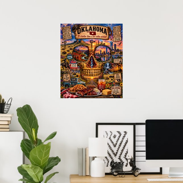 Oklahoma Skull Art Print | State of Mind Poster (Hemmakontoret)