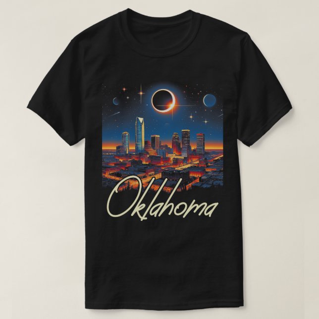 Oklahoma Solar Eclipse 2024 Starry Night Solar Ecl T Shirt (Design framsida)