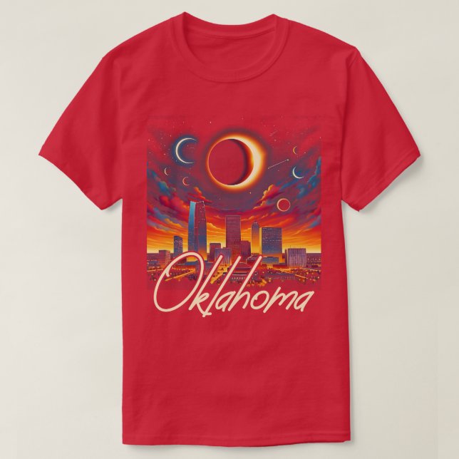 Oklahoma Solar Eclipse 2024 Starry Night Solar Ecl T Shirt (Design framsida)
