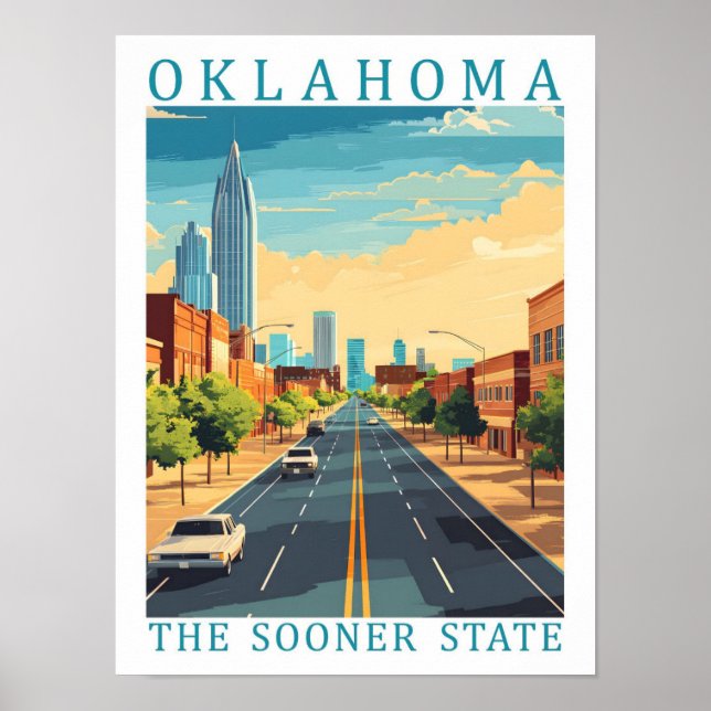 Oklahoma Sooner State USA Travel Ställe Poster (Framsidan)