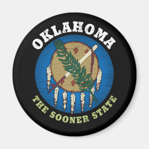 OKLAHOMA SOONER STATLIG FLAGGA MAGNET