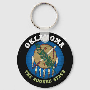 OKLAHOMA SOONER STATLIG FLAGGA NYCKELRING
