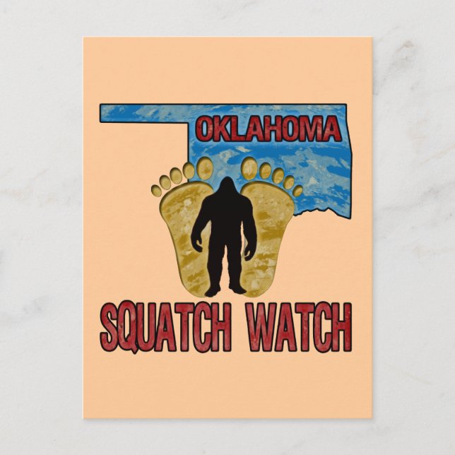 Oklahoma Squatch Watch Vykort (Framsida)
