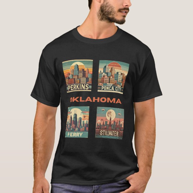 Oklahoma städer t shirt (Framsida)
