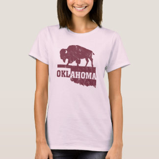 Oklahoma Stat Karta Kontur Buffalo Country T Shirt