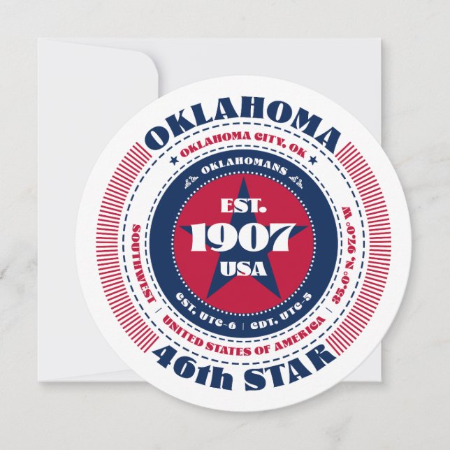Oklahoma State Circular Typography - platta kort (Framsida)