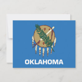 Oklahoma State Flag Osage Shield Peace Pipe Vykort