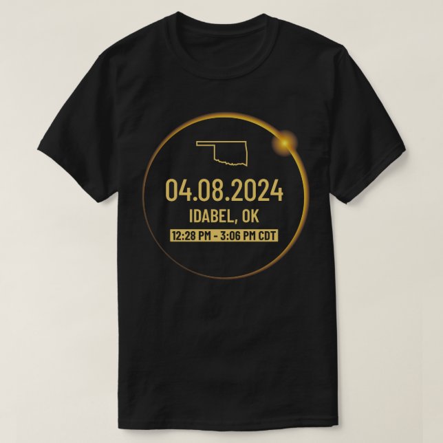 Oklahoma State Idabel OK USA Totality April 8 2024 T Shirt (Design framsida)