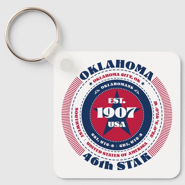 Oklahoma State Keychain Nyckelring (Framsida)