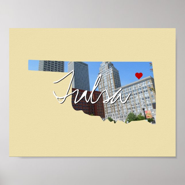 Oklahoma State Photo infoga och City namn Poster (Framsidan)