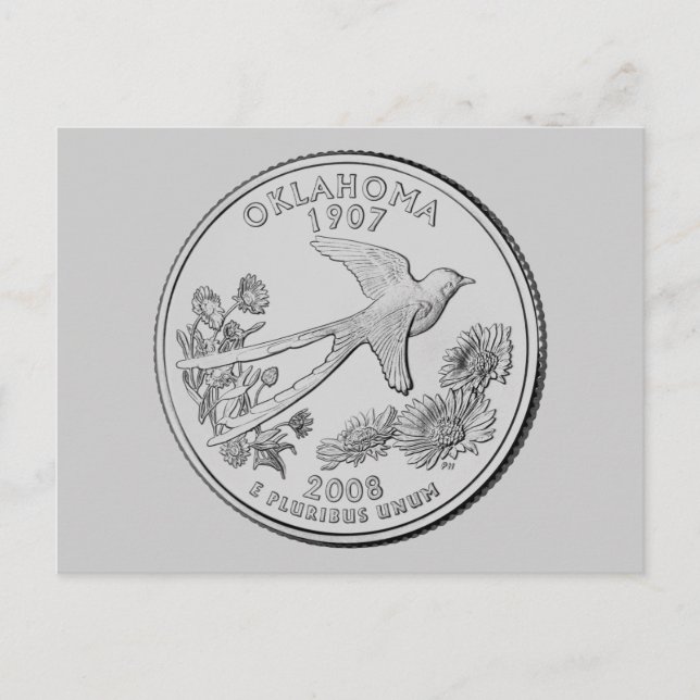 Oklahoma State Quarter Vykort (Framsida)