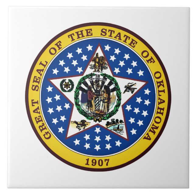 Oklahoma State Seal Kakelplatta (Framsidan)