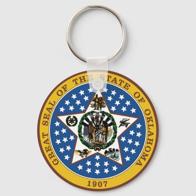 Oklahoma State Seal Keychain Nyckelring (Framsida)