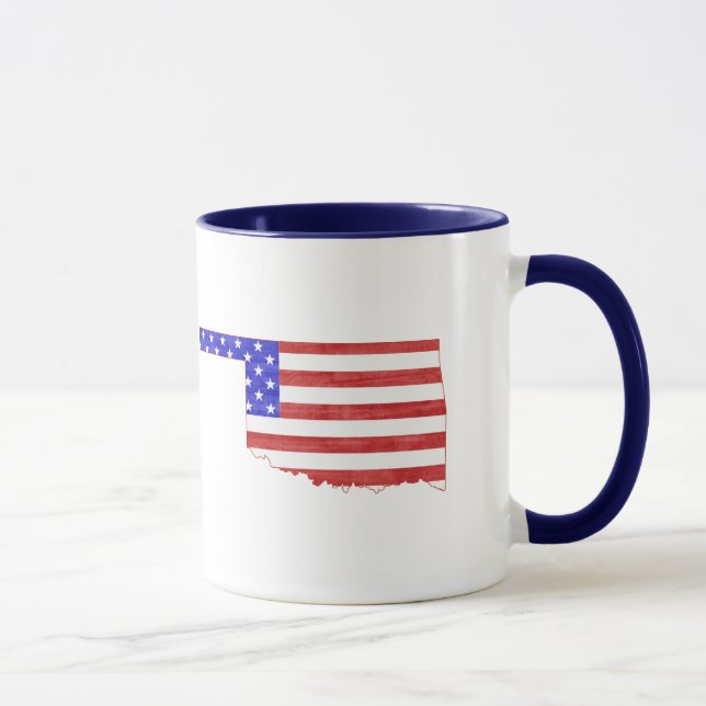 Oklahoma State Silhouette Karta Shape American Fla Mugg (Höger)