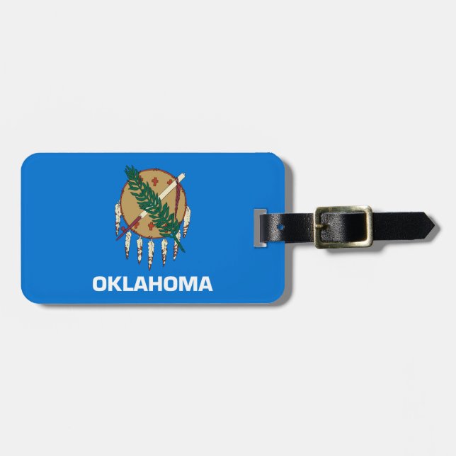 Oklahoma Statlig flagga Design Bagagebricka (Horisontell Framsida)