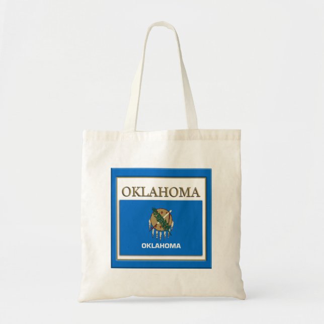 Oklahoma Statlig flagga Design Budget Canvas Bag Tygkasse (Framsidan)